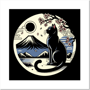 Kawaii Cat Anime Japanese Retro Funny Cat Posters and Art